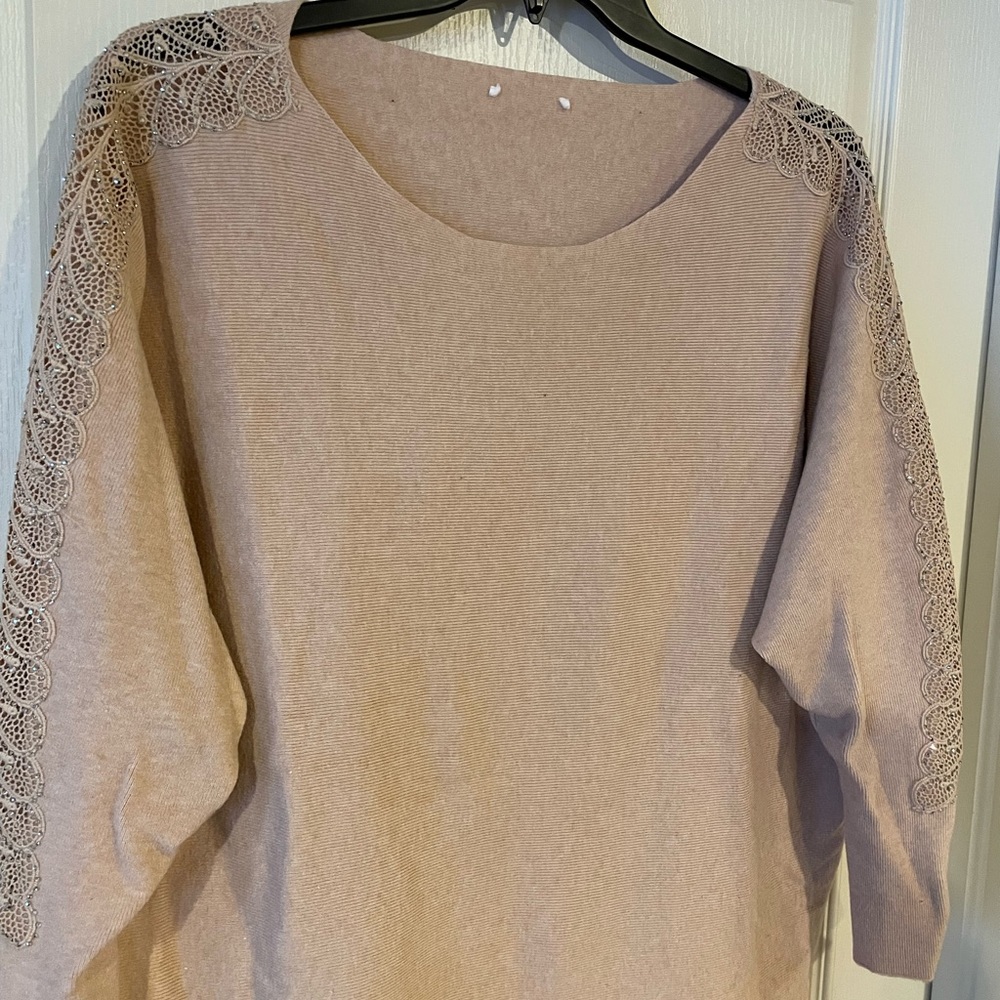 Blush Rhinestone Sweater